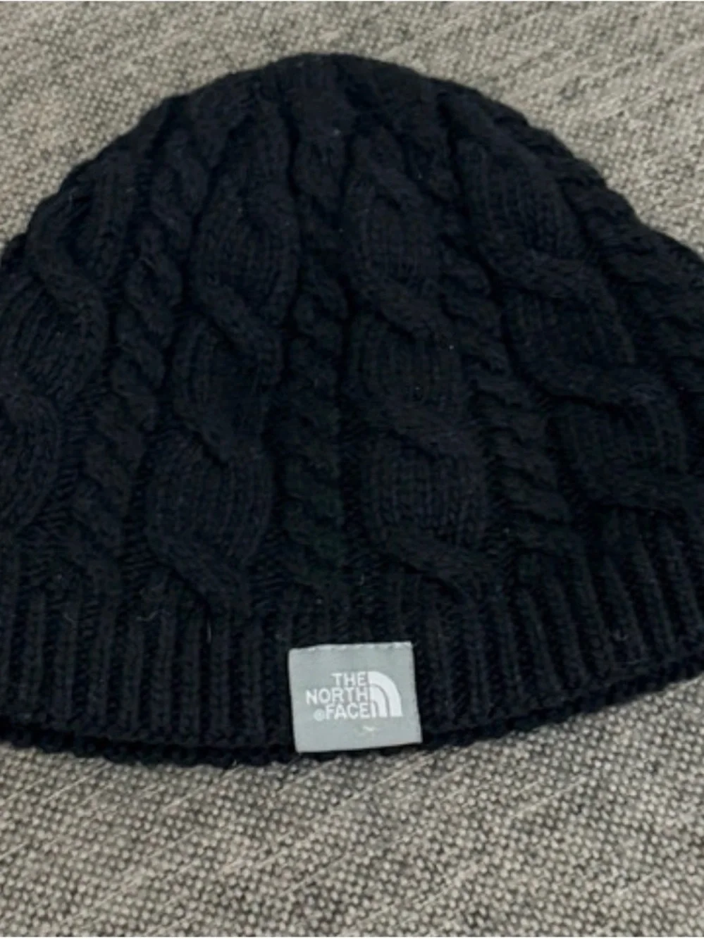The North Face Kids Black Cable Knit Beanie